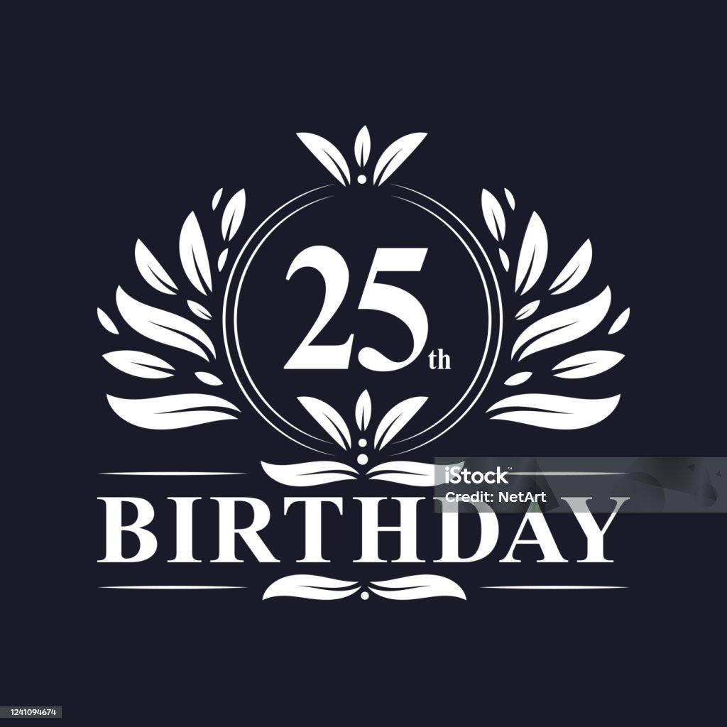 25 Anni Logo Compleanno Festa Del 25 Compleanno - Immagini vettoriali stock  e altre immagini di 25º Compleanno - iStock