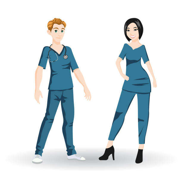 doctor_5 - male nurse male healthcare and medicine technician stock illustrations