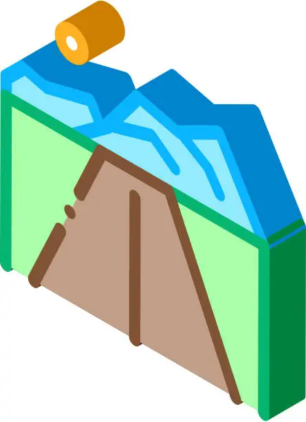 Vector illustration of Iceberg isometric icon vector illustration