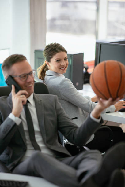 istock Young businessman working in office. 1241129589