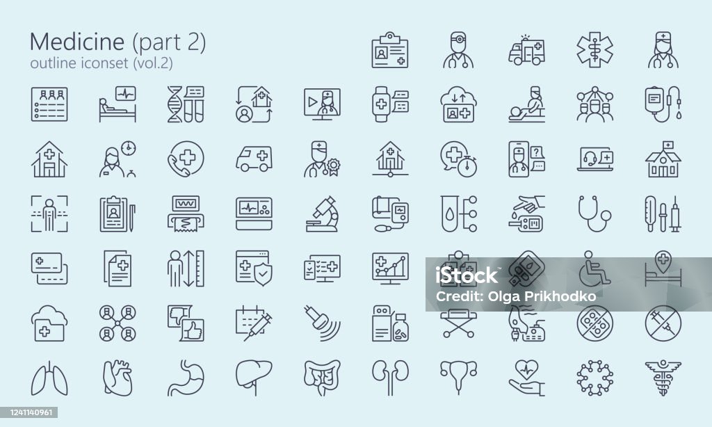 의학 개요 (2 부) (2 부) - 로열티 프리 아이콘 벡터 아트