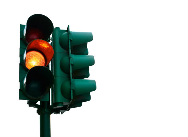 istock Green traffic light with burning yellow lamp 1241143104