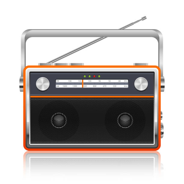istock Portable vintage radio vector design illustration isolated on white background 1241144201