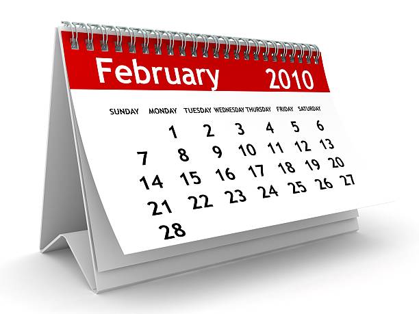 February 2010 - Calendar series  calendar february 2010 stock pictures, royalty-free photos & images