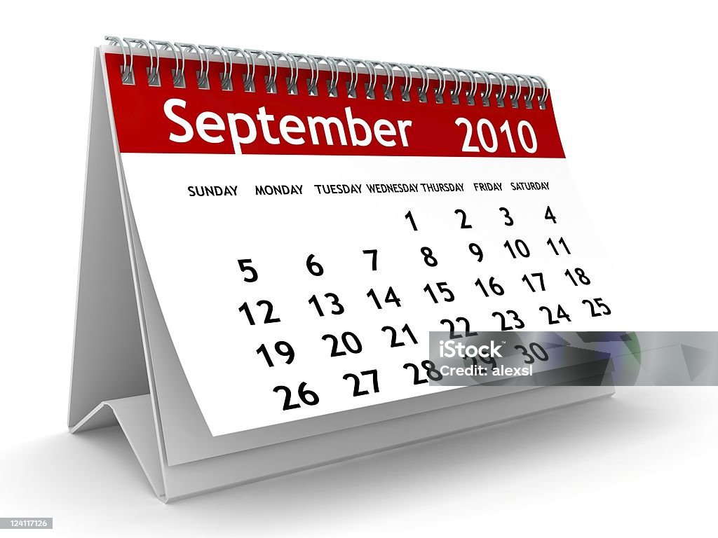 Settembre 2010-Calendario serie - Foto stock royalty-free di 2010