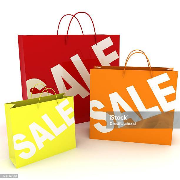 Foto de Sale Bolsa De Compras e mais fotos de stock de Bolsa de Presente - Bolsa de Presente, Fundo Branco, Bolsa - Objeto manufaturado