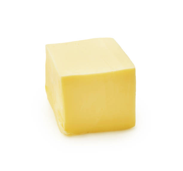 istock Piece of butter isolated on white background. Butter cube. 1241240708