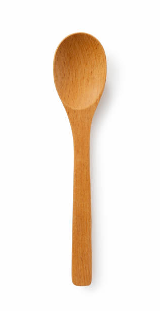 istock Wooden spoon placed on white background 1241240747