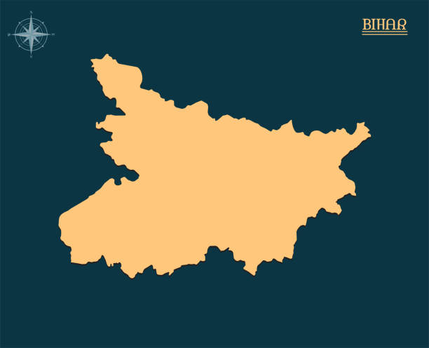 современная карта bihar , индия государство карта bihar , индийская государственная инфографика - national flag flag planet symbol stock illustrations