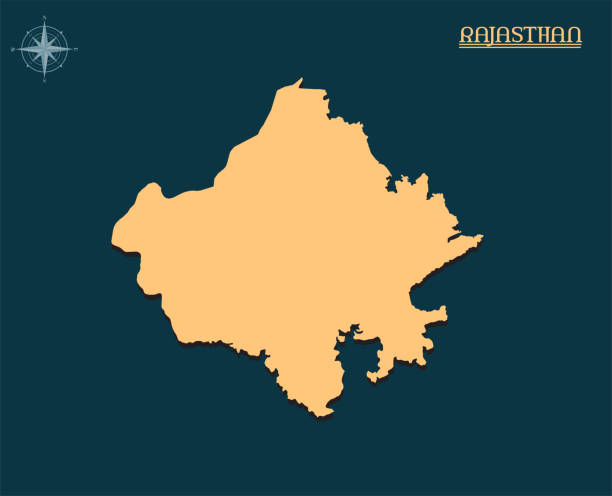 современная карта rajasthan , индия государство карта rajasthan , индийская государственная инфографика - national flag flag planet symbol stock illustrations