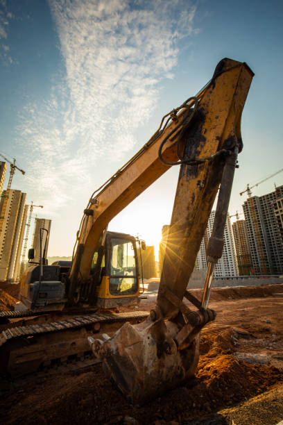 istock Excavator machinery at a construction site 1241270497