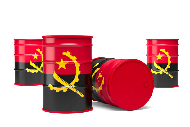 istock Angola oil barrels isolated on white background 1241276555