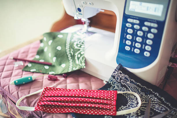istock Sewing accessories to sew a face mask 1241300516