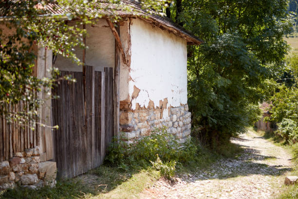 Old mud house built in traditional way.