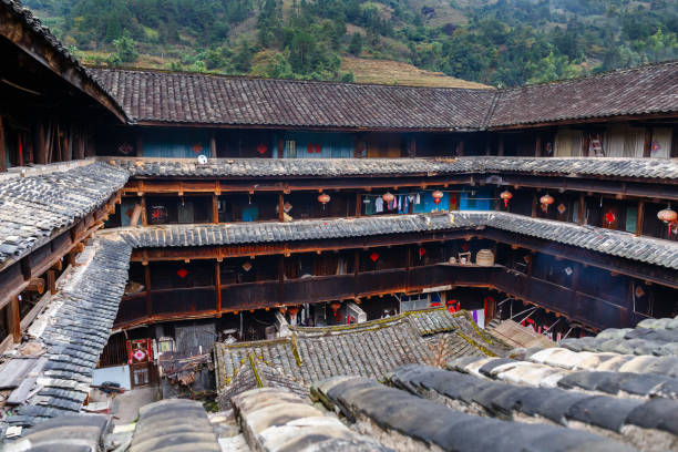 istock Inner courtyard of a square shaped Fujian Tulou 1241318937