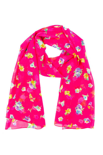 istock Silk scarf. Pink silk scarf isolated on white background 1241327493