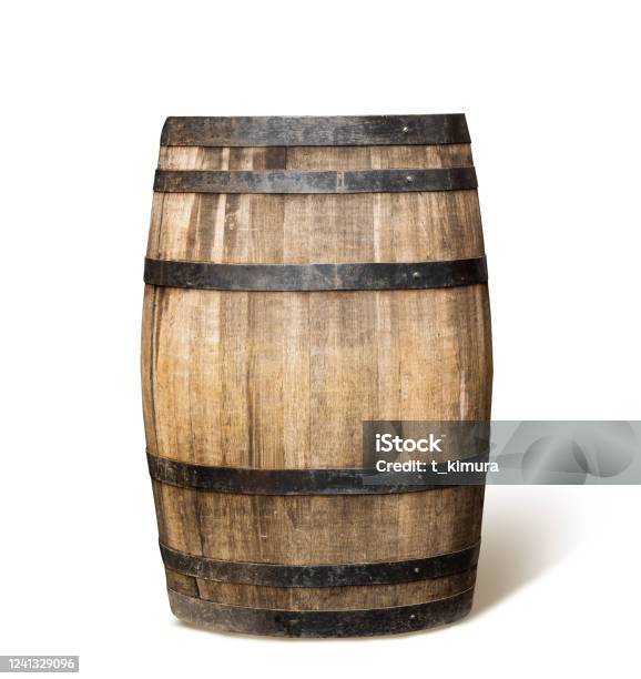 Old Wooden Wine Barrel Stock Photo - Download Image Now - Barrel, Wine Cask, Whiskey