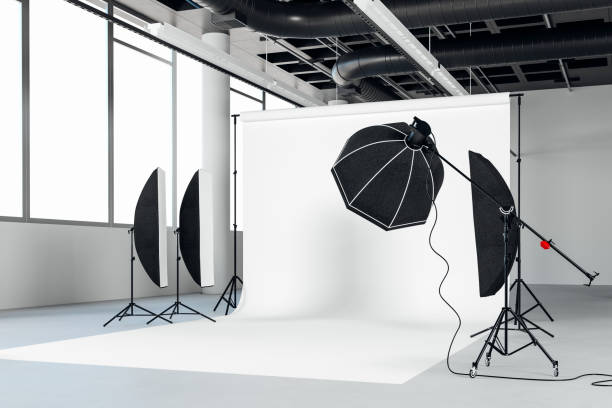 istock 3d image of clean big space photo studio 1241341069