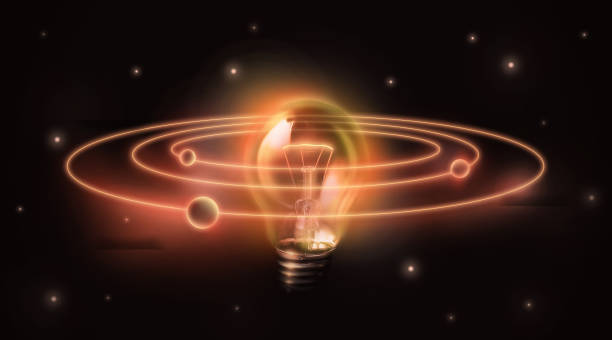 istock Creativity and unique business ideas. Collage with light bulb shining like sun and planets around it in space. Panorama 1241354307