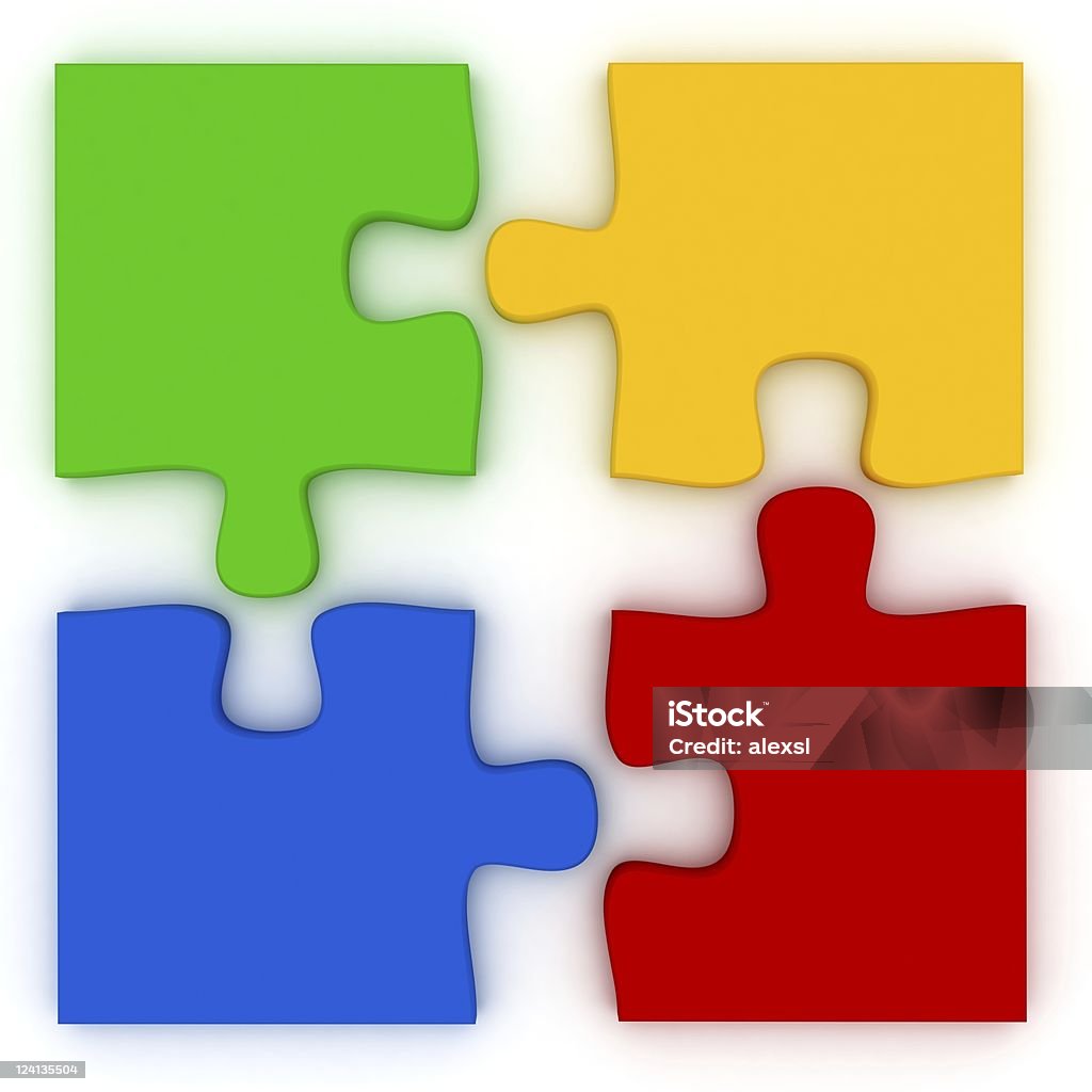 Puzzle o trabalho em equipe - Foto de stock de Abstrato royalty-free