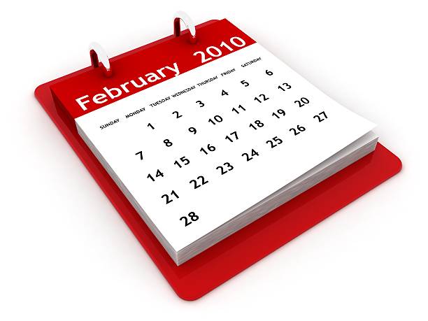 February 2010 - Calendar series Calendar year 2010 images: calendar february 2010 stock pictures, royalty-free photos & images