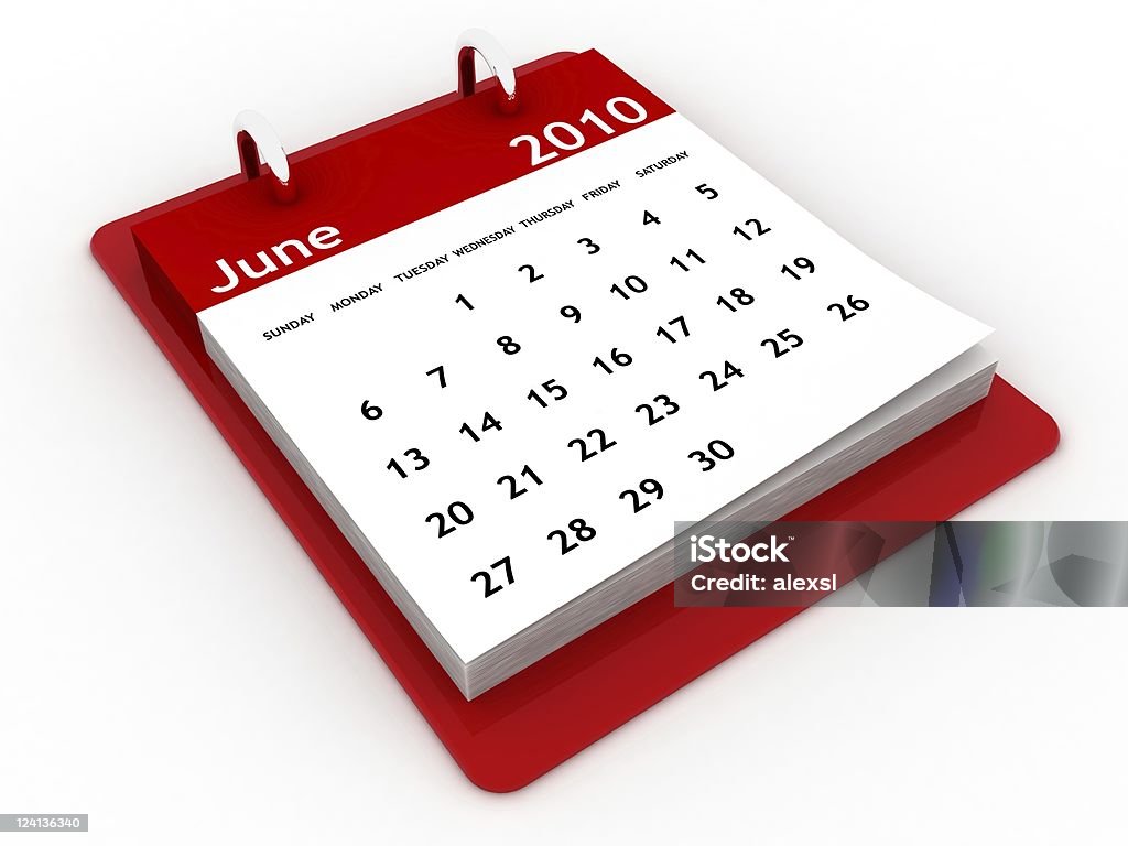 2010 年 6 月のカレンダーシリーズ - 2010年のロイヤリティフリーストックフォト