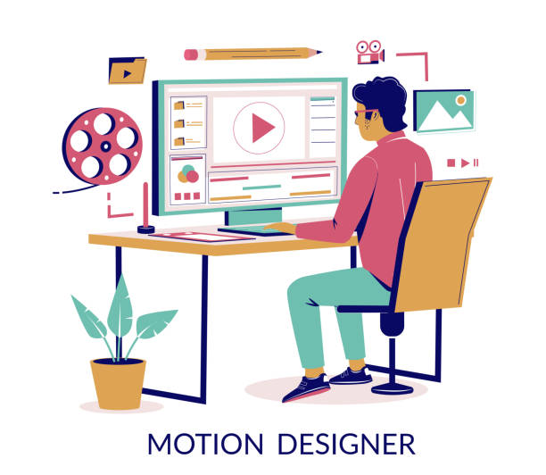 Animation. Design Vector 410+ Animator Drawing Stock Illustrations, Royalty-Free Vector Graphics ...