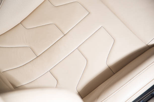 istock Close up of leather car seat 1241383641