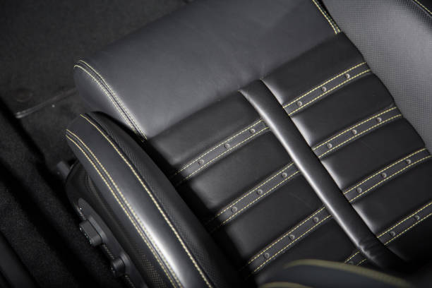 istock Close up of leather car seat 1241388065