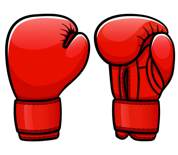 vektor boxhandschuhe cartoon isoliert - muay thai stock-grafiken, -clipart, -cartoons und -symbole