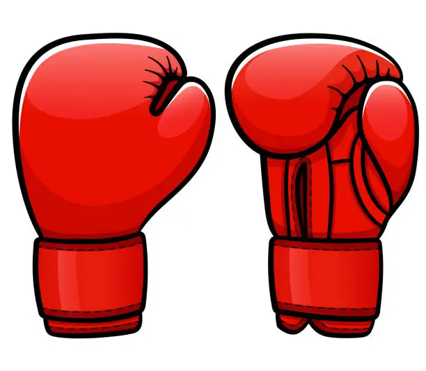 Vector illustration of Vector boxing gloves cartoon isolated