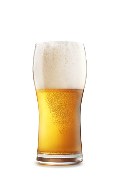 istock Glass of cold beer isolated on white background. 1241423295