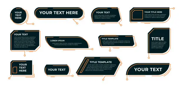 Vector illustration of Digital callout titles set