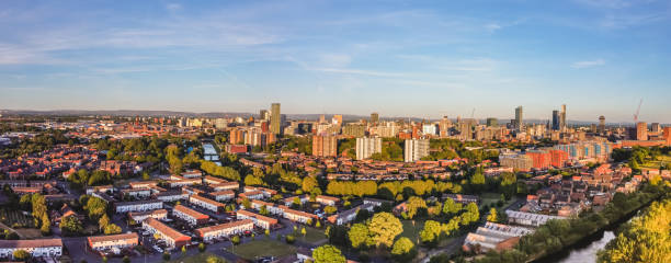 panorama de manchester - grande manchester - fotografias e filmes do acervo