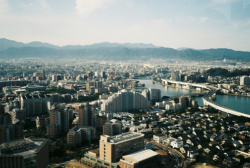 Fukuoka city from Fukuoka tower view.