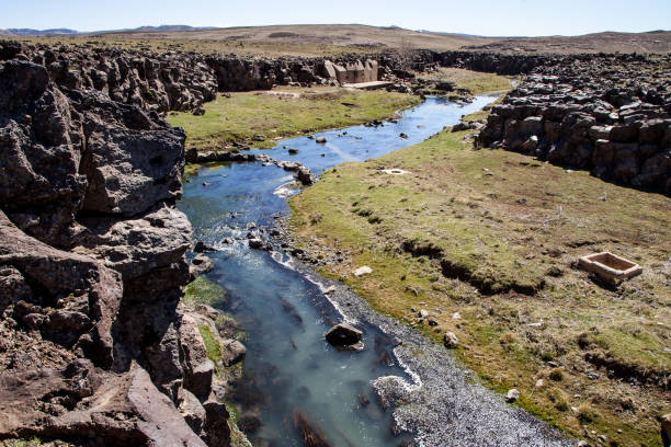 istock a narrow river in the steppe 1241469145