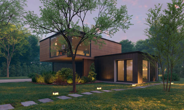 istock Render building exterior in the outdoor 3d illustration 1241475409