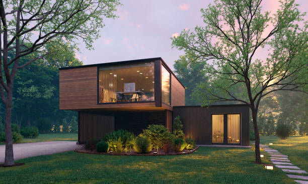 istock Render building exterior in the outdoor 3d illustration 1241475916