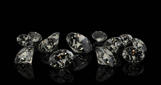 istock Diamonds, Jewelry, Gemstones, Isolated on Black 1241479298