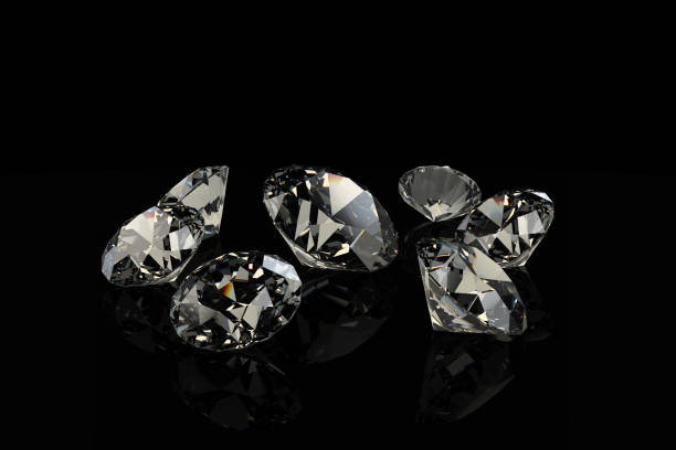 istock Diamonds, Jewelry, Gemstones, Isolated on Black 1241479553