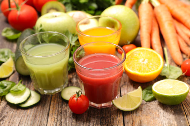 istock assorted of fruit and vegetable juice- detox summer drink 1241495605