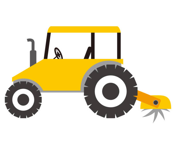 トラクターのベクトルイラスト、農作業用車. - truck automobile industry car cartoon点のイラスト素材／クリップアート素材／マンガ素材／アイコン素材