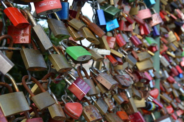 istock Locks in the Drahtbrucke, Kassel (Germany) 1241527181