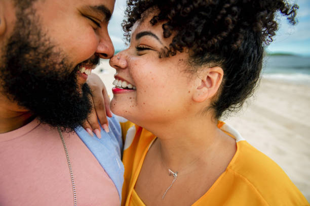 istock Romantic brazilian couple by the beach 1241544963
