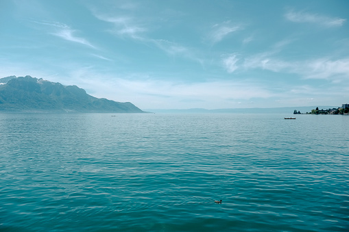 Idyllic Lake Geneva near Montreux