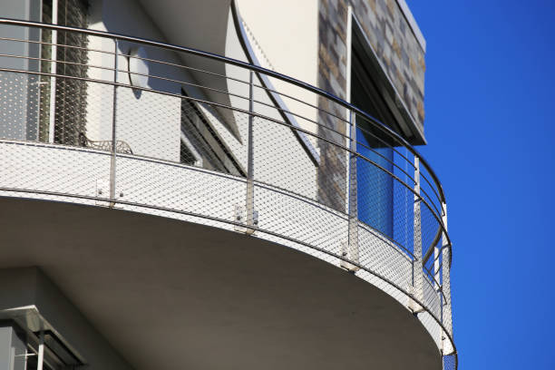 istock Balcony railing made of stainless steel 1241607938