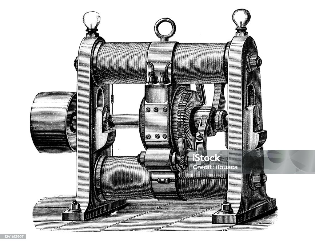 Electrical Machine Figure Antique Illustration Electrical Machine Stock Illustration - Download ...