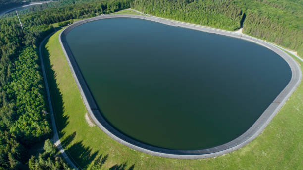 istock Reservoir, storage basin of pumped-storage plant 1241623631