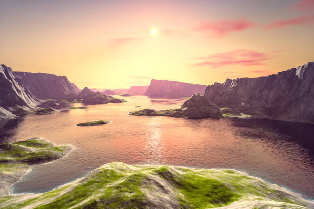 istock beautiful fantasy landscape sunset scenery 1241630876