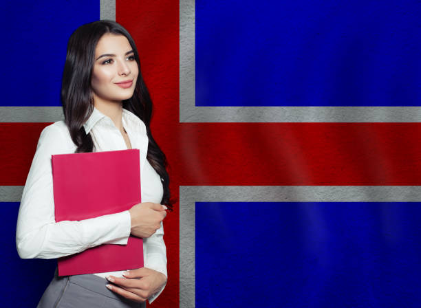 istock Young woman with red book. Learn or business concept 1241632476